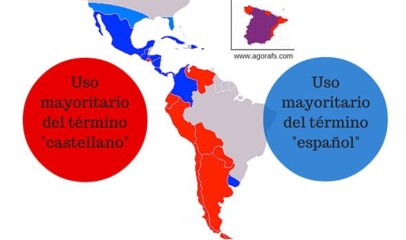 mapa uso de castellano o español 